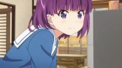  10s animated animated_gif koufuku_graffiti morino_kirin purple_eyes purple_hair short_hair smile twintails  rating:Sensitive score:10 user:OkiDokiLoki