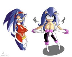 amy_rose breasts cleavage cosplay cuisine covered_erect_nipples genderswap huge_breasts large_breasts poorly_drawn rouge_the_bat sonic_the_hedgehog sonic_(series) sonic_(series) rating:Explicit score:4 user:Cuisine