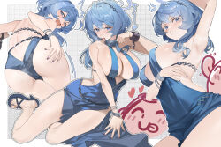  1boy 1girl absurdres ako_(blue_archive) ako_(dress)_(blue_archive) anger_vein angry arm_up armpits ass back backless_dress backless_outfit bare_arms bare_legs bare_shoulders barefoot bent_over blue_archive blue_dress blue_eyes blue_hair blue_halo blush breasts breath butt_crack cameltoe cleavage cuffs doodle_sensei_(blue_archive) dress evening_gown from_behind full_body hair_between_eyes hair_ornament halo hand_on_own_ass heavy_breathing hetero high_heels highres jewelry large_breasts licking long_hair looking_at_viewer looking_back lushi_jin_up multiple_views official_alternate_costume open_mouth plunging_neckline sensei_(blue_archive) shackles short_hair sideboob sideless_dress sidelocks simple_background single_handcuff sitting sleeveless sleeveless_dress thighs yokozuwari  rating:Questionable score:43 user:danbooru