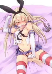 10s 1girl anchor_hair_ornament bed_sheet black_panties blonde_hair blush breast_slip clothing_aside collarbone covering_crotch covering_privates elbow_gloves fingering flat_chest fu-ta full_body gloves hair_ornament hairband heavy_breathing highleg highleg_panties kantai_collection long_hair looking_at_viewer lying microskirt navel neckerchief nipples on_back on_bed one_breast_out open_clothes open_mouth open_shirt panties panties_aside pleated_skirt pov pov_hands pussy pussy_juice sailor_collar saliva shimakaze_(kancolle) shirt skirt solo_focus striped_clothes striped_thighhighs sweat thighhighs thong underwear very_long_hair yellow_eyes rating:Explicit score:86 user:danbooru