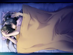 artist_request bed black_hair clothed_sex pillow sex stealth_sex tagme under_covers rating:Explicit score:95 user:mightyhans
