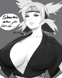  1girl blonde_hair breasts highres large_breasts naruto naruto_(series) off_(theentofcaelum) temari_(naruto)  rating:Questionable score:37 user:Ecchi-Addict