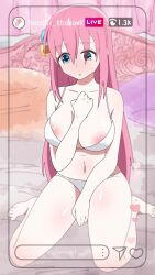  1girl absurdres animated anus audible_speech blush bocchi_the_rock! bra breasts camera chat_log english_audio feet female_ejaculation female_focus fingering gotoh_hitori heart highres jellymation large_breasts lip_biting livestream masturbation moaning navel orgasm panties pink_hair pussy pussy_juice shiny_skin solo sound spread_legs tagme teeth uncensored underwear video viewfinder white_bra white_panties  rating:Explicit score:623 user:cheesecake_