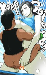  1boy 1girl ass black_eyes black_hair boris_(noborhys) breast_sucking breasts censored clothes_lift colored_skin hetero image_sample large_breasts little_mac navel nintendo no_bra pixiv_sample punch-out!! sex shirt_lift size_difference standing super_smash_bros. sweat vaginal white_skin wii_fit wii_fit_trainer wii_fit_trainer_(female)  rating:Explicit score:75 user:chucky69