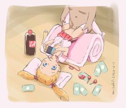  1boy 1girl 2020 age_difference blonde_hair blue_eyes bottle candy clothed_female_nude_male clothes_lift dated food handheld_game_console hetero loli lollipop long_hair misakili money multitasking nintendo_switch no_panties nude open_clothes open_shirt original outside_border prostitution sex shirt short_sleeves skirt skirt_lift thighhighs twintails uncensored vaginal white_shirt white_thighhighs  rating:Explicit score:258 user:Domestic_Importer
