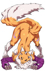  black_sclera blue_eyes colored_sclera digimon digimon_(creature) fox furry highres renamon tail yin_yang  rating:Questionable score:6 user:Chaos11