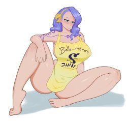  1girl blue_eyes blue_hair breasts breasts_out female_focus joylewds large_breasts navel nojiko one_eye_closed one_piece short_hair solo tattoo  rating:Questionable score:69 user:Manwe