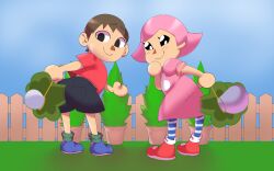  1boy 1girl animal_crossing artist_request fart from_behind full_body looking_at_viewer looking_back nintendo outdoors source_request tagme villager_(animal_crossing)  rating:Sensitive score:2 user:Ren24_ultimate_
