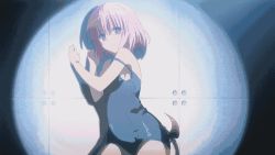  10s 1boy 1girl animated animated_gif blush lowres momo_velia_deviluke pink_hair purple_eyes school_swimsuit sexually_suggestive short_hair swimsuit tail to_love-ru to_love-ru_darkness yuuki_rito  rating:Questionable score:51 user:deadringerz