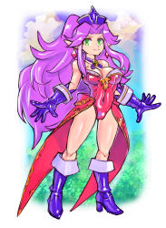  1girl angela_(seiken_densetsu_3) breasts highres large_breasts looking_at_viewer oomasa_teikoku purple_hair seiken_densetsu seiken_densetsu_3 shiny_skin solo tagme  rating:Questionable score:8 user:IM-HYPING-THE-REMAKE-BY-POSTING-PORN