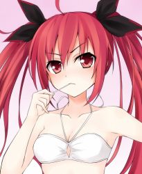10s 1girl ahoge bad_id bad_pixiv_id bandeau bare_shoulders bikini bow bra breasts candy date_a_live food gradient_background hair_bow itsuka_kotori lollipop long_hair looking_at_viewer qiuzhi_huiyi red_eyes red_hair small_breasts solo swimsuit twintails underwear white_bikini white_bra rating:Sensitive score:35 user:danbooru