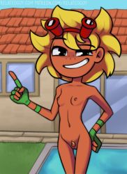  1girl animated animated_gif bikini bouncing_breasts breasts cleft_of_venus flower goggles highres nude plants_vs_zombies pubic_hair pussy small_breasts sunflower sunflower_(plants_vs_zombies) swimsuit tomboy  rating:Explicit score:75 user:Pterry