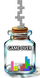 6q_(rokuku) bad_id bad_pixiv_id bottle bottle_meme_(pixiv) cork game_over glass jar meme no_humans parody sokonoawabi tetris rating:General score:22 user:danbooru