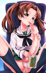 10s 1girl autofellatio biting blush breasts brown_eyes brown_hair erection fellatio foreskin foreskin_biting foreskin_pull futanari futanari_masturbation girls_und_panzer hamoto highres huge_penis kadotani_anzu loli long_hair looking_at_viewer masturbation oral penis pussy small_breasts solo third-party_edit twintails uncensored veins veiny_penis rating:Explicit score:116 user:StanislavPetrov