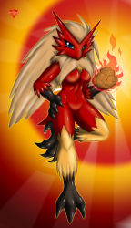 blaziken breasts cleavage fire furry highres mn_xenx pokemon rating:Questionable score:10 user:Furio