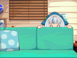  1girl animal_hood animated anus ass blue_hair blue_hoodie blue_socks cleft_of_venus couch feet female_focus fins fish_tail gawr_gura hiding hololive hololive_english hood hood_up hoodie indoors light_blue_hair loli multicolored_hair no_panties nude_filter o_o open_mouth pussy scared shark_hood shark_tail socks solo streaked_hair tail third-party_edit trembling unstoppablephoenix video virtual_youtuber window window_blinds  rating:Explicit score:569 user:romantic_colors