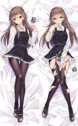  10s 1girl arashio_(kancolle) bed_sheet belt belt_buckle black_belt black_dress blush bow bow_panties breasts brown_eyes brown_hair buckle buttons clothes_pull collared_shirt dakimakura_(medium) dress dress_pull dress_shirt embarrassed frilled_dress frills frown gluteal_fold grin hair_between_eyes hand_on_thigh hand_to_own_mouth kantai_collection kobayashi_chisato long_hair long_sleeves looking_at_viewer multiple_views on_bed panties panties_under_pantyhose pantyhose pinafore_dress school_uniform searchlight shirt sleeveless sleeveless_dress small_breasts smile thighband_pantyhose torn_clothes torn_legwear underwear upper_body white_panties white_shirt  rating:Questionable score:31 user:Tagart
