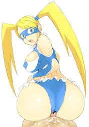 1990s_(style) 1girl ass bad_id blonde_hair blue_eyes breasts buttjob capcom censored covered_erect_nipples cum highres huge_ass long_hair looking_back lying mask open_mouth penis pointless_censoring rainbow_mika retro_artstyle sideboob simple_background sitting street_fighter street_fighter_zero_(series) takuto twintails white_background rating:Explicit score:146 user:Kentabarou