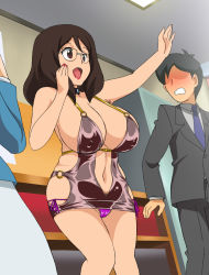 10s 1girl arm_up armpit_hair bare_shoulders bodycon breasts brown_eyes brown_hair cameltoe ceiling clenched_teeth covered_erect_nipples cowboy_shot dress embarrassed faceless faceless_male from_below glasses hip_vent huge_breasts keita&#039;s_mother knees_together_feet_apart long_hair makino_tomoyasu mature_female microdress minidress miniskirt multiple_boys nail_polish navel no_bra open_mouth panties pantyshot pubic_hair pubic_hair_peek purple_panties pussy pussy_peek red_nails revealing_clothes shiny_clothes short_dress side-tie_panties sideboob skirt sleeveless sleeveless_dress standing string_panties teeth underwear upskirt youkai_watch rating:Explicit score:198 user:Xander