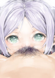  2girls close-up colored_pubic_hair commentary_request cunnilingus female_pov female_pubic_hair fern_(sousou_no_frieren) frieren green_eyes ishikei looking_at_viewer multiple_girls oral paid_reward_available pov pubic_hair purple_pubic_hair pussy simple_background sousou_no_frieren steaming_body sweat white_background white_hair yuri  rating:Explicit score:331 user:danbooru