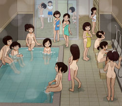 6+girls ass bathhouse black_hair breasts changing flat_chest from_behind kiyo_(kyokyo1220) loli multiple_girls nipples nude original panties panty_pull pool roomscape small_breasts spa tan tanline topless towel underwear undressing water rating:Questionable score:192 user:pantsu_patrol