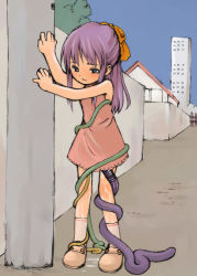  alley artist_request bestiality bow heavy_breathing interspecies loli monster outdoors purple_hair pussy_juice rape tentacles tentacles_under_clothes worm  rating:Explicit score:116 user:huzzaman