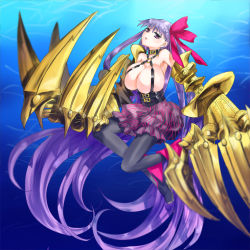 10s 1girl absurdly_long_hair black_pantyhose breasts claw_(weapon) fate/extra fate/extra_ccc fate_(series) gauntlets hair_ribbon huge_breasts huge_weapon long_hair pantyhose passionlip_(fate) purple_eyes purple_hair revealing_clothes ribbon silangwan solo very_long_hair weapon rating:Sensitive score:10 user:danbooru
