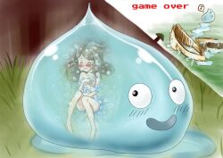  absorption breasts brown_eyes closed_eyes completely_nude covering_breasts covering_privates digesting digesting_girl digestion dissolving dragon_quest dying english_text implied_death medium_breasts melting nude slime_(creature) slime_(dragon_quest) vore  rating:Sensitive score:17 user:withvorepls
