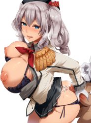 1boy 1girl :q admiral_(kancolle) bad_id bad_pixiv_id black_panties black_skirt blue_eyes blush breasts buttjob cum cum_on_body cum_on_upper_body epaulettes gloves handjob has_bad_revision has_censored_revision hat hetero highres huge_breasts kantai_collection kashima_(kancolle) magukappu military military_uniform miniskirt nipples panties penis short_hair side-tie_panties silver_hair simple_background skirt tongue tongue_out twintails uncensored underwear uniform white_background white_gloves rating:Explicit score:60 user:danbooru