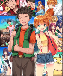  2boys 6+girls ? ^_^ alternate_color alternate_costume anger_vein animal_ears apron arm_up backpack bag bare_shoulders belt bikini bikini_top_only black_eyes black_hair black_one-piece_swimsuit blonde_hair blue_bag blue_eyes blue_hair blue_shirt blush blush_stickers bouquet braid breasts brock_(pokemon) brown_hair brown_pants butterfree chansey child china_dress chinese_clothes cleavage closed_eyes coat collarbone creatures_(company) daisy_(pokemon) dark-skinned_male dark_skin dress earrings facial_hair fins fish_tail flower folding_fan forrest_(pokemon) from_behind from_side full_body game_freak gem gen_1_pokemon gen_2_pokemon glasses grabbing_another&#039;s_ear green_dress green_eyes green_shirt green_vest grey_footwear gym_leader hair_down hair_flower hair_ornament half-closed_eyes hand_fan hand_on_another&#039;s_ear hand_up hands_up hat highres holding holding_bouquet horsea jewelry jigglypuff joy_(pokemon) konami_(pokemon) lab_coat ladle lily_(pokemon) lily_(pokemon_classic_anime) long_hair long_sleeves looking_at_viewer matching_hair/eyes medium_breasts mermaid_costume mermaid_misty_(pokemon) mexican_clothes microphone midriff misty_(pokemon) multiple_boys multiple_girls multiple_views musical_note mustache navel necklace nintendo nurse nurse_cap one-piece_swimsuit one_eye_closed onix open_mouth orange_dress orange_shirt outdoors outstretched_arm overalls palm_tree pants pearl_(gemstone) philena_ivy pink_flower pink_hair pink_shirt poke_ball poke_ball_(basic) pokemon pokemon_(anime) pokemon_(classic_anime) pokemon_(creature) ponytail psyduck puffy_sleeves purple_eyes purple_hair red_bag red_dress red_hair red_skirt shiny_pokemon shirt shoes short_hair short_shorts short_sleeves shorts siblings side_ponytail sisters skirt sky sleeveless sleeveless_dress sleeveless_shirt small_breasts smile sombrero sparkle spiked_hair standing strapless strapless_dress suspenders sweat swimsuit tail teeth thumbs_up togepi tracey_sketchit tree twin_braids underwater v vest violet_(pokemon) waving wavy_mouth white_coat white_headwear wink xe-cox yellow_shirt 