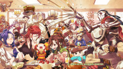  6+boys 6+girls artist_request black_hair blair_dame breasts brown_hair character_request choker cleavage closed_mouth cracker_jack dark_skin fighting_ex_layer food garuda_(street_fighter) gloves hair_ornament hayate_(street_fighter) highres jewelry kairi_(street_fighter_ex) kamite_hayate large_breasts long_hair medium_breasts medium_hair multiple_boys multiple_girls nanase_(street_fighter) new_year official_art official_wallpaper open_mouth sanane shadow_geist sharon_(street_fighter) shirase_(street_fighter) short_hair skullomania smile street_fighter street_fighter_ex_(series) technictix vulcano_rosso x_hair_ornament 
