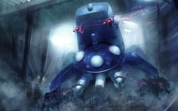  ghost_in_the_shell military military_vehicle motor_vehicle no_humans rubble ruins tachikoma tank vehicle wallpaper  rating:Sensitive score:5 user:Anonymous