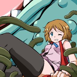 1girl aliasing black_thighhighs blue_eyes clenched_teeth creatures_(company) game_freak gen_1_pokemon gomatarou_(pixiv196136) imminent_rape lowres nintendo one_eye_closed pokemon pokemon_(anime) pokemon_(creature) pokemon_xy pokemon_xy_(anime) serena_(pokemon) short_hair tagme teeth tentacles thighhighs venusaur wince zettai_ryouiki rating:Questionable score:42 user:Perv-Ultra