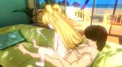  1boy 1girl 3d age_difference artist_request ass barefoot couch cum ejaculation feet flat_chest from_behind frottage girl_on_top grinding height_difference hetero highres jougasaki_rika loli long_hair nude tagme twintails  rating:Explicit score:23 user:pussy_island