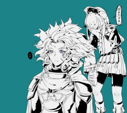  ... 1boy 1girl alternate_hairstyle armor belt blue_background blush boots cape censored_text chinese_commentary commentary covering_own_eyes cuirass dissidia_final_fantasy elf elvaan fermium.ice final_fantasy final_fantasy_i final_fantasy_vi frilled_sleeves frills hair_brush hair_over_eyes hand_up holding holding_hair_brush knee_boots layered_sleeves leaning_forward long_hair long_sleeves low-tied_long_hair messy_hair multiple_belts pauldrons pointy_ears prishe shoulder_armor sidelocks simple_background skirt speech_bubble spot_color standing sweat tearing_up trembling turtleneck warrior_of_light_(ff1) wide_sleeves 