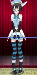  10s 1girl absurdres black_hair glasses high_school_dxd highres solo sona_sitri standing stitched third-party_edit  rating:Questionable score:34 user:arutos