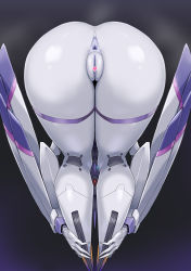  1girl android anus ass ass_focus bent_over chlorophytum cleft_of_venus completely_nude darling_in_the_franxx highres huge_ass humanoid_robot looking_through_own_legs nude pochincoff pussy robot solo thigh_strap  rating:Explicit score:242 user:cheezeit