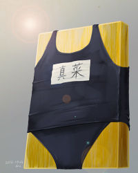 bad_id bad_pixiv_id blue_one-piece_swimsuit dated flat_chest grey_background lens_flare lowres no_humans one-piece_swimsuit original plank school_swimsuit simple_background still_life swimsuit touyama_maki what wood rating:Sensitive score:40 user:danbooru
