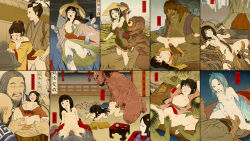  barefoot black_hair blue_hair breasts bug clothed_sex cyclops doggystyle girl_on_top group_sex highres indigo_paper_(ai_makigami) japan kappa long_hair monster nude one-eyed oni orgy rape sex sex_from_behind size_difference small_breasts  rating:Explicit score:93 user:madaro