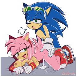  1boy 1girl absurdres amy_rose ass_grab breasts cum cumdrip doggystyle from_behind furry furry_female furry_male green-tinted_eyewear green_eyes hetero highres looking_back sega senshionart sex sex_from_behind smile sonic_(series) sonic_riders sonic_the_hedgehog sweat tail tail_wagging tinted_eyewear white-framed_eyewear  rating:Explicit score:58 user:Senki_Doctrine