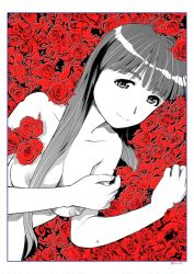  1girl flower horie_yui nipples petals real_life rose rose_petals smile voice_actor 