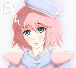  1990s_(style) 1girl beret blue_eyes blue_mage female_focus final_fantasy final_fantasy_v gradient_background hat lenna_charlotte_tycoon pink_hair retro_artstyle rice_(pixiv436521) short_hair solo white_background 