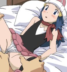 1girl arm_support beanie bed blush clothed_female_nude_male clothed_sex clothes_lift clothing_aside creatures_(company) dawn_(pokemon) flat_chest game_freak hat image_sample loli lowres lying nintendo nude oekaki on_back panties panties_aside pillow pixiv_sample pokemon pussy pussy_juice scarf sex skirt skirt_lift spread_legs sweat tomu_(tomubobu) uncensored underwear upskirt vaginal white_panties rating:Explicit score:162 user:Daijin