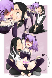 1boy 1girl arm_up licking_armpit armpits barefoot black_hair blush bulge cameltoe closed_eyes collar demon_girl demon_tail erection erection_under_clothes feet femdom french_kiss hand_on_another&#039;s_face highres ivancyxic jewelry kiss leash licking long_hair nail_polish original panties pointy_ears purple_hair red_eyes rika_roseingrave ring sitting spread_legs sweat tail tattoo thighhighs toeless_legwear toenail_polish toenails toes underwear rating:Questionable score:188 user:FabricioDias