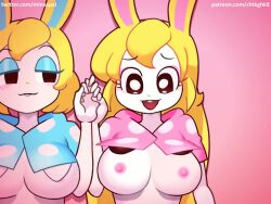  1boy 2girls animal_crossing animated audible_music blush bouncing_breasts breasts chrissy_(animal_crossing) cleft_of_venus cum cum_in_pussy francine_(animal_crossing) furry happy_sex holding_hands large_breasts lying minuspal missionary multiple_girls nintendo nipples on_back open_mouth penis pussy rabbit_ears rolling_eyes sex smile smug sound spread_legs tagme thighhighs torogao vaginal video white_fur  rating:Explicit score:607 user:pzrp12