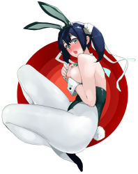 10s 1girl :o alternate_costume animal_ears aqua_eyes bare_shoulders blue_hair breasts covering_privates covering_breasts embarrassed fake_animal_ears from_side hachimaki hair_between_eyes headband high_heels kantai_collection large_breasts leotard long_hair looking_at_viewer off_shoulder open_mouth pantyhose playboy_bunny rabbit_ears rabbit_tail ruuto_(sorufu) short_twintails skindentation solo souryuu_(kancolle) tail twintails white_pantyhose wrist_cuffs rating:Questionable score:13 user:danbooru