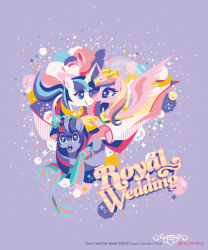  blonde_hair blue_eyes blue_hair cadance_(my_little_pony) couple highres horns jewelry long_hair multicolored_hair my_little_pony my_little_pony:_friendship_is_magic nitlo pink_hair purple_eyes purple_hair ring shining_armor simple_background single_horn twilight_sparkle unicorn wedding_ring wings  rating:Sensitive score:11 user:Suineder