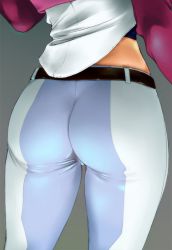  ass belt close-up from_behind gundam gundam_00 highres pants simple_background skin_tight solo sumeragi_lee_noriega tight_clothes tyno_(pixiv)  rating:Questionable score:48 user:Kentabarou