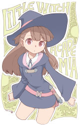 10s 1girl brown_hair dress hat highres kagari_atsuko little_witch_academia long_hair nagian open_mouth red_eyes solo trigger_(company) wand witch witch_hat rating:Sensitive score:24 user:danbooru