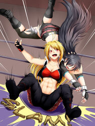2girls abs character_request multiple_girls original tagme wrestling yomitrooper